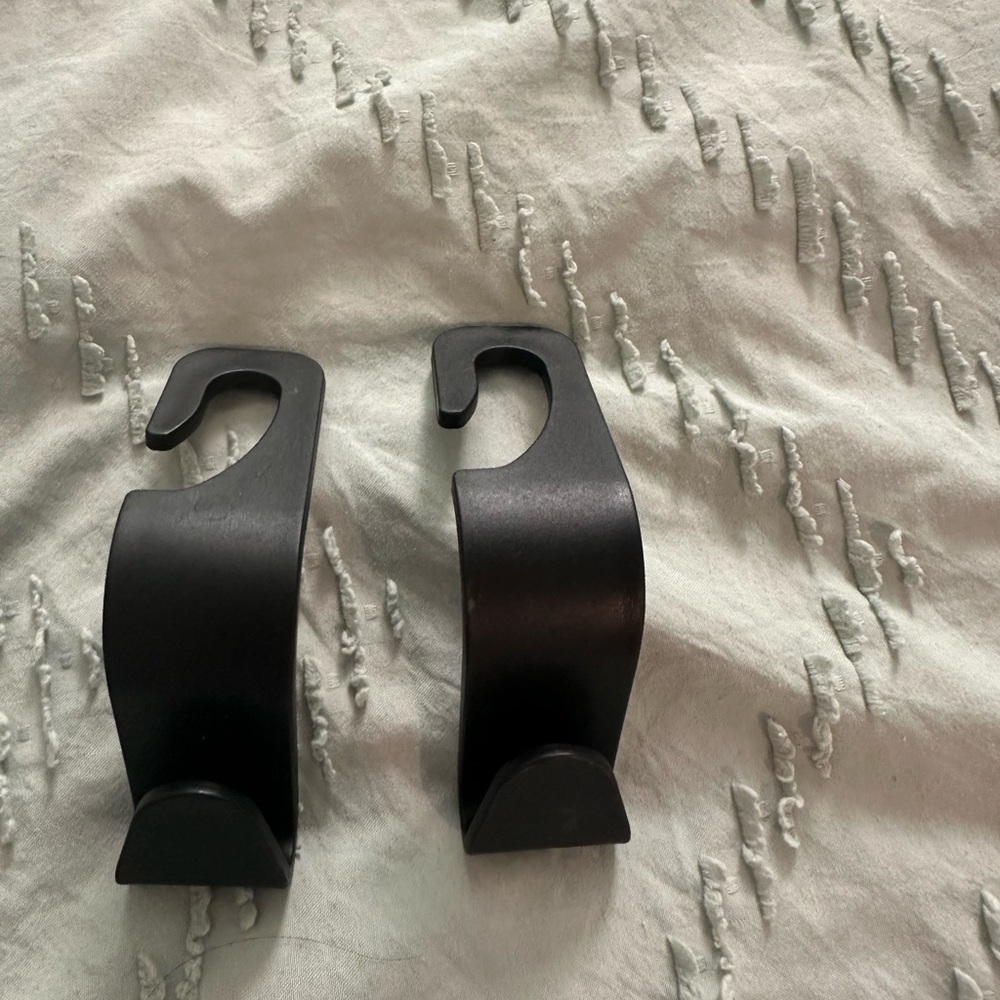 Black Car Seat Headrest Hooks